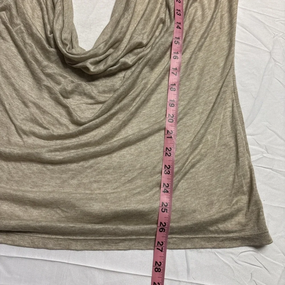 Lafayette 148 Women Size XL Deep Cowl Neck Short Sleeve  Shirt Y2K Layer Top - Picture 6 of 8